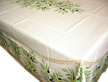 French coated tablecloth (olives. raw)